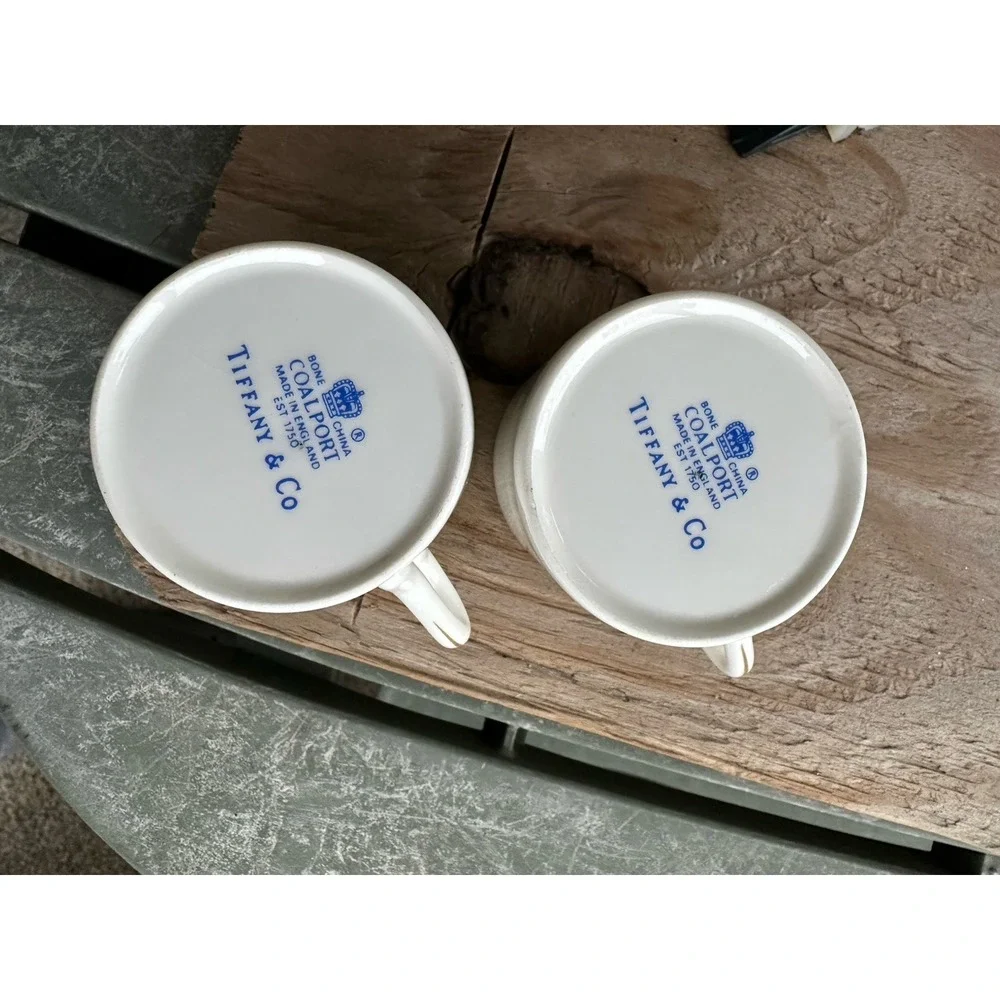 2 Vintage Bone‎ China Coalport MADE IN ENGLAND TIFFANY & CO CUP AND SAUCER